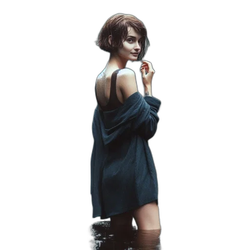 dress, face, staff, jacket transparent PNG cut-out