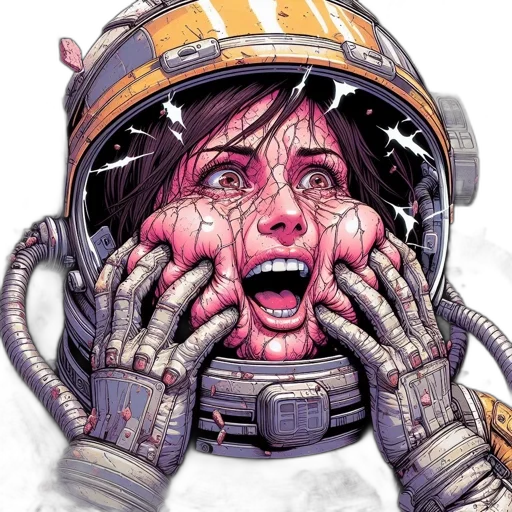 robot, face, comic book art, cyberpunk transparent PNG cut-out