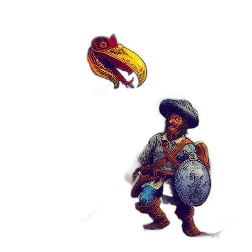dragon, weapon, hat, staff transparent PNG cut-out