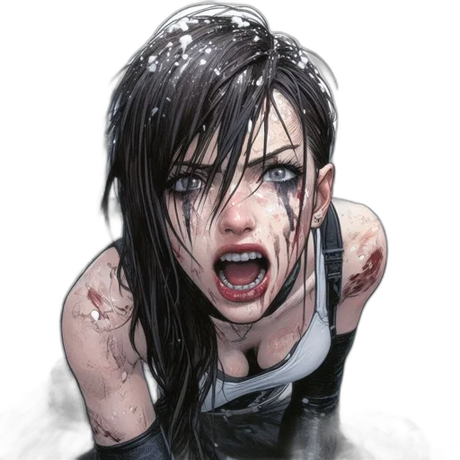 face, weapon, comic book art, concept art transparent PNG cut-out