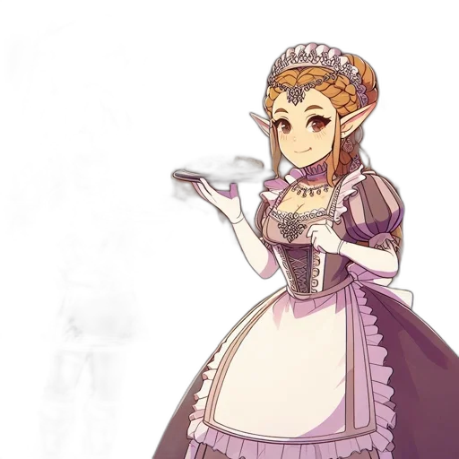 dress, staff, crown, weapon transparent PNG cut-out