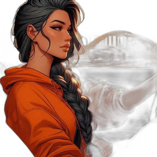 jacket, jewelry, face, fantasy art transparent PNG cut-out