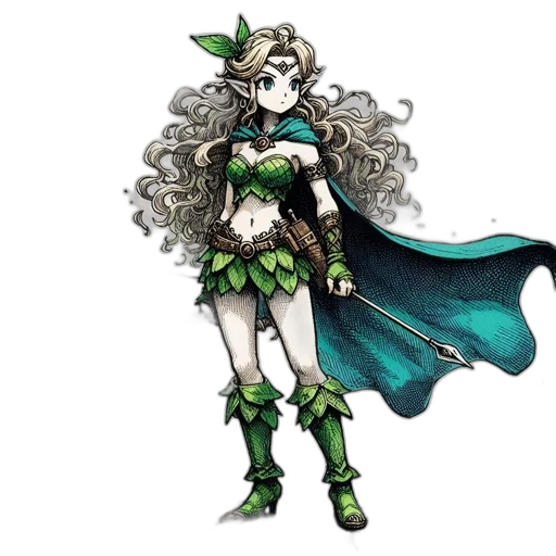 dress, staff, concept art, fantasy art transparent PNG cut-out