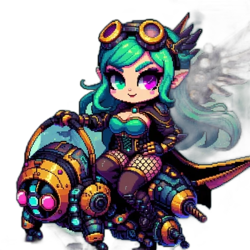 dragon, staff, weapon, pixel art transparent PNG cut-out