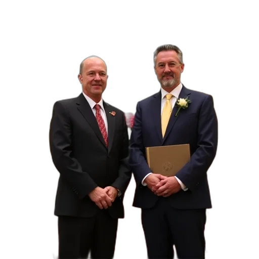 two, men, standing, church transparent PNG cut-out