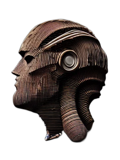 mask, face, robot, hair transparent PNG cut-out
