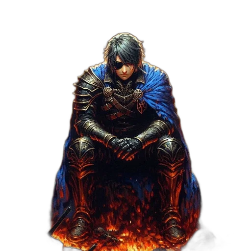 dragon, sword, jacket, face transparent PNG cut-out