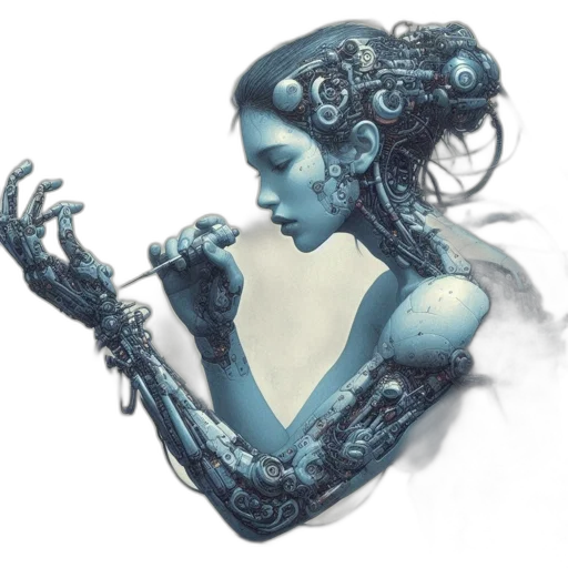 robot, dress, concept art, fantasy art transparent PNG cut-out