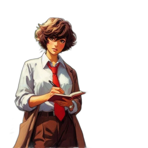 staff, jacket, dress, face transparent PNG cut-out