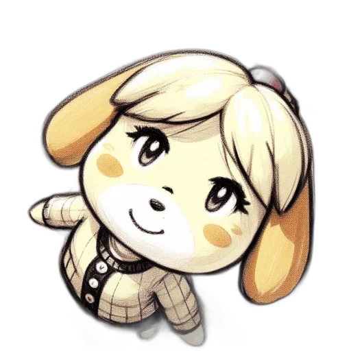staff, anime, cartoon, pixel art transparent PNG cut-out