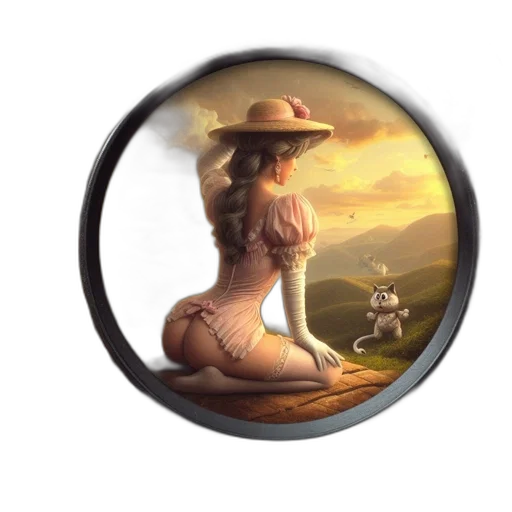 hat, jewelry, staff, fantasy art transparent PNG cut-out