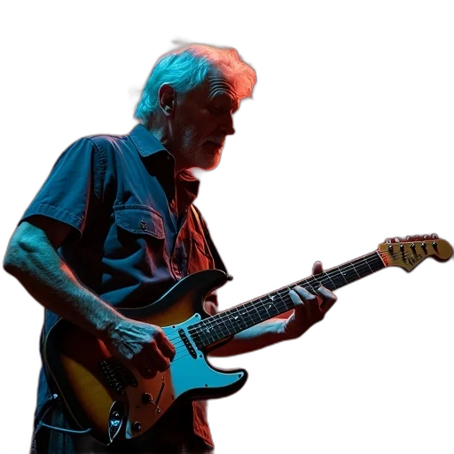 staff, guitar, player, may transparent PNG cut-out