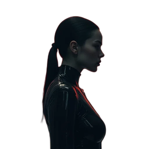 jacket, dress, face, robot transparent PNG cut-out