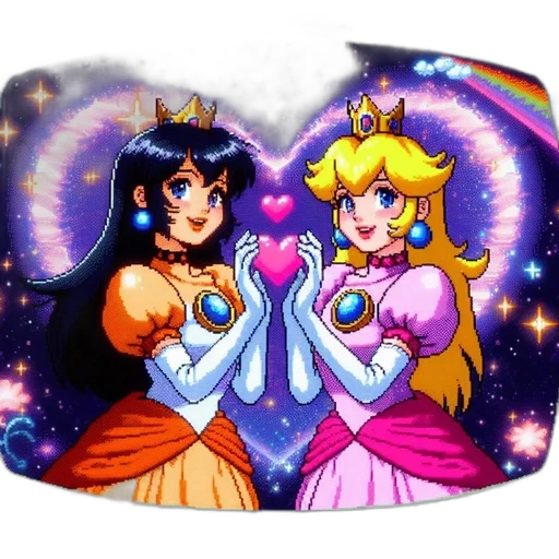 crown, dress, jewelry, pixel art transparent PNG cut-out