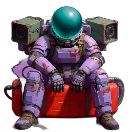 robot, creature, weapon, staff transparent PNG cut-out