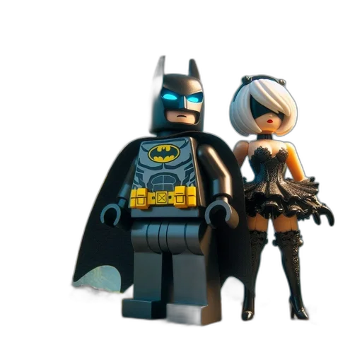 concept art, 3d render, comic book art, two transparent PNG cut-out