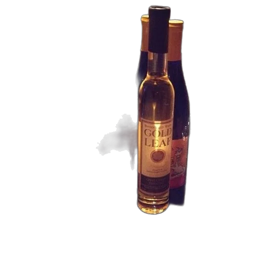 bottle, 3d render, photorealistic, gold transparent PNG cut-out