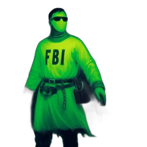 jacket, creature, mask, staff transparent PNG cut-out