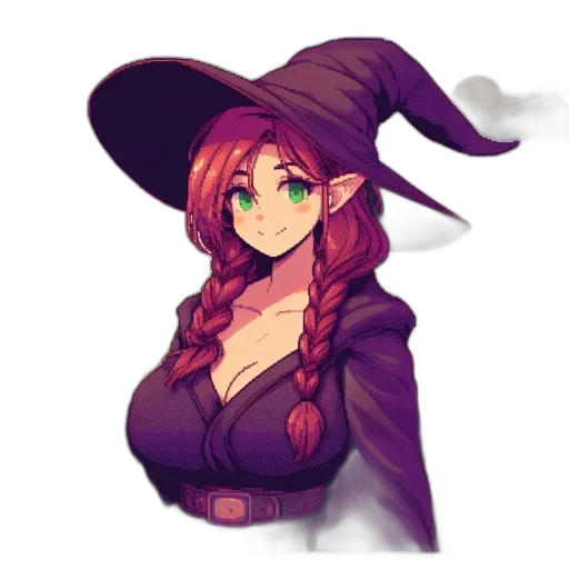 hat, staff, dress, pixel art transparent PNG cut-out