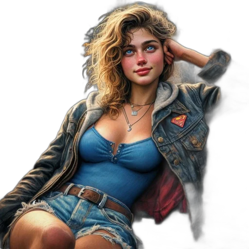 jacket, face, jewelry, comic book art transparent PNG cut-out