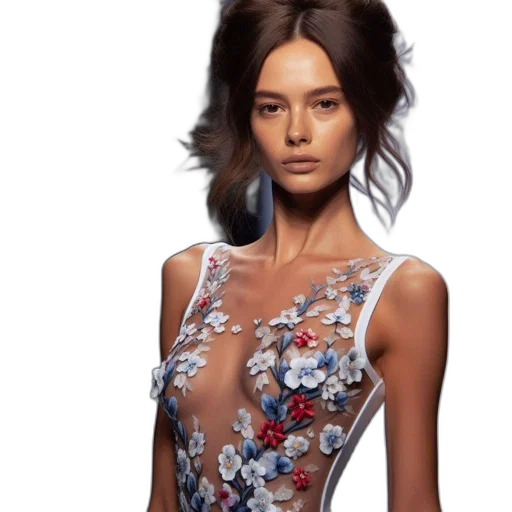 dress, photorealistic, 3d render, concept art transparent PNG cut-out