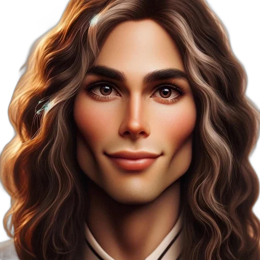 face, hair, fantasy art, photorealistic transparent PNG cut-out