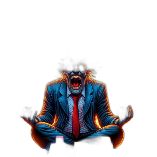 jacket, staff, creature, mask transparent PNG cut-out