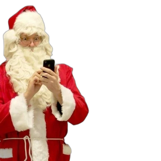 santa, claus, dressed, his transparent PNG cut-out