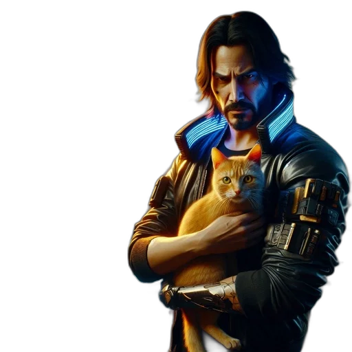 jacket, animal, concept art, cyberpunk transparent PNG cut-out