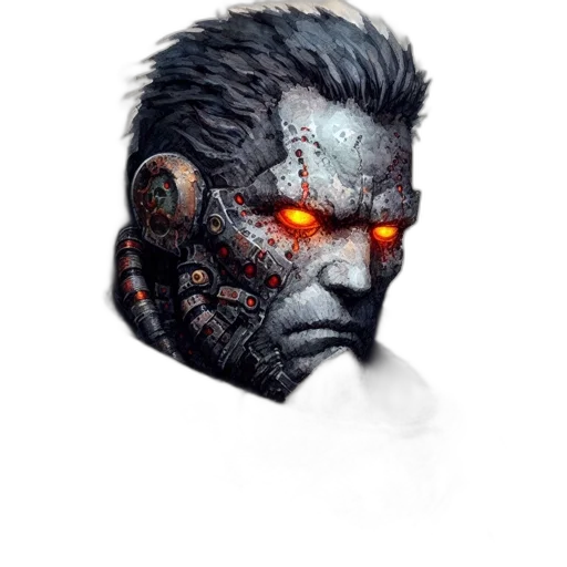 mask, face, robot, comic book art transparent PNG cut-out