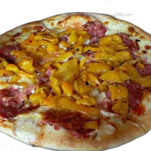 food, crown, photorealistic, pepperoni transparent PNG cut-out