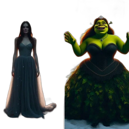 dress, creature, concept art, 3d render transparent PNG cut-out