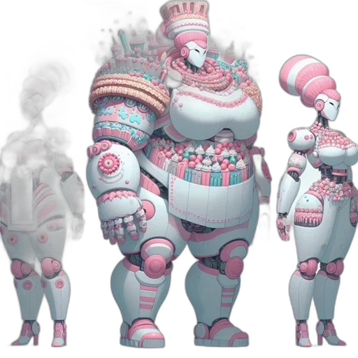 robot, creature, staff, concept art transparent PNG cut-out