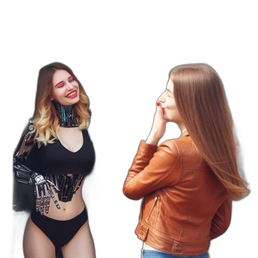jacket, hair, face, dress transparent PNG cut-out