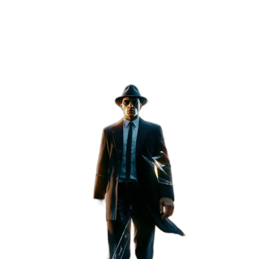 hat, jacket, staff, robot transparent PNG cut-out