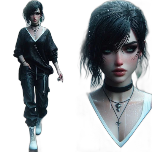 jacket, concept art, cyberpunk, fantasy art transparent PNG cut-out