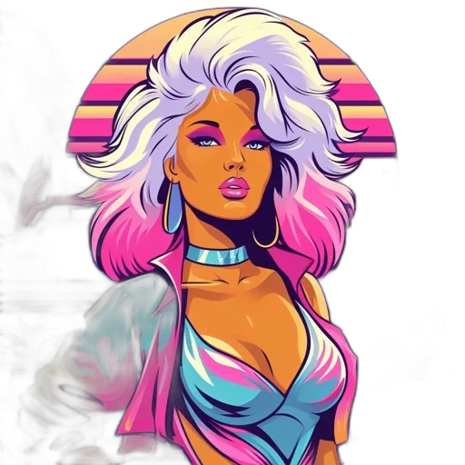 jacket, vaporwave, cyberpunk, cartoon transparent PNG cut-out