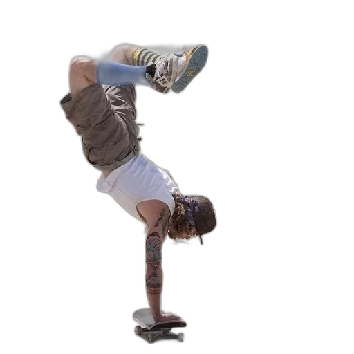 tattooed, man, does, handstand transparent PNG cut-out