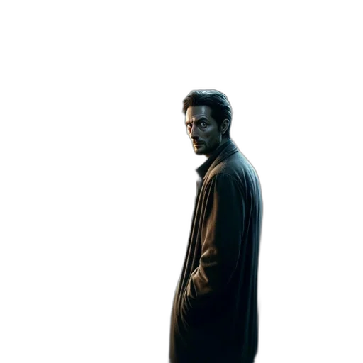 jacket, face, staff, robot transparent PNG cut-out