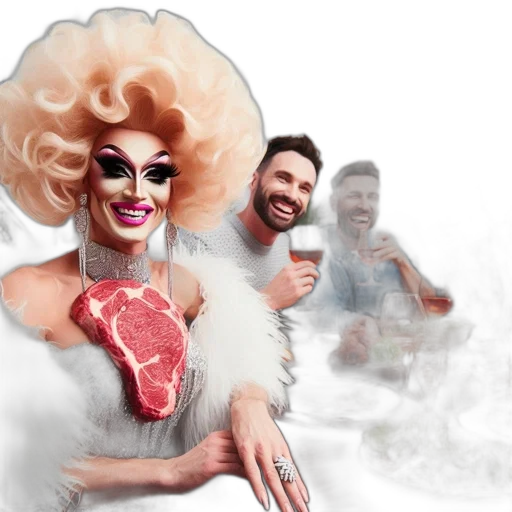 food, hair, concept art, photorealistic transparent PNG cut-out