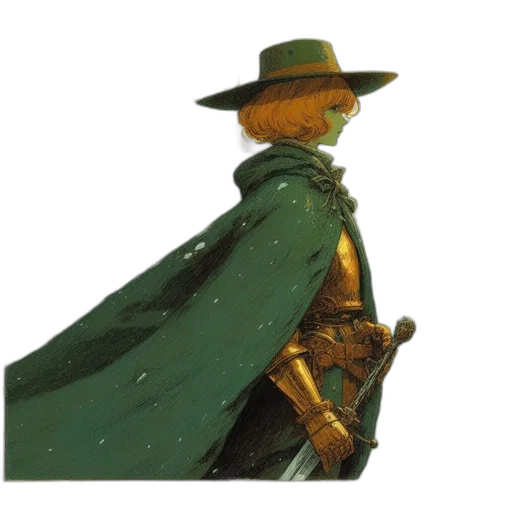hat, staff, jacket, sword transparent PNG cut-out