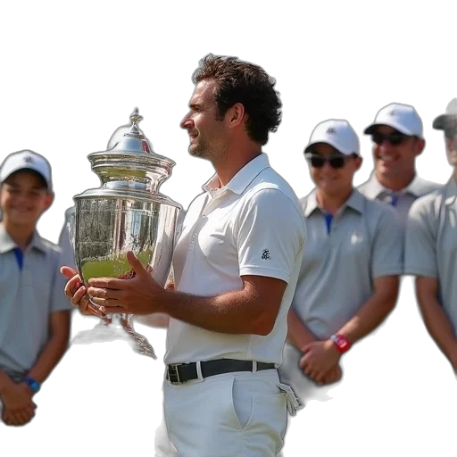 federer, holds, open, trophy transparent PNG cut-out
