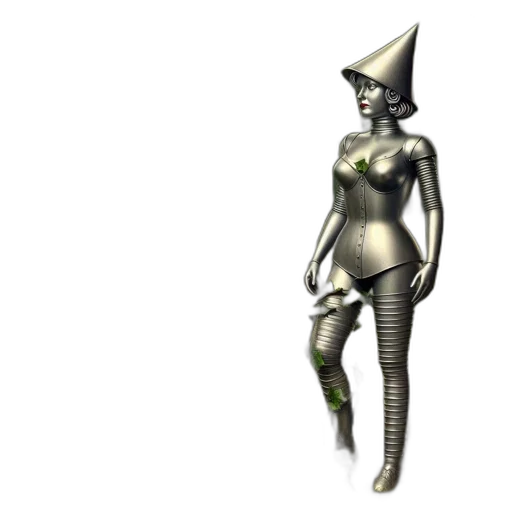 staff, hat, robot, dress transparent PNG cut-out