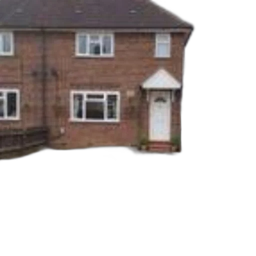 building, 3d render, two-story, brick transparent PNG cut-out