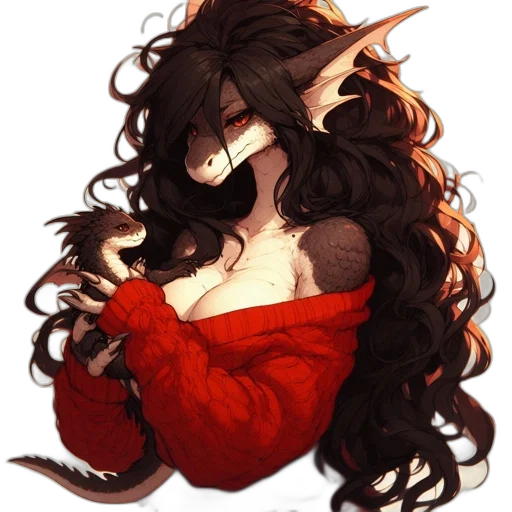 dragon, creature, mask, staff transparent PNG cut-out