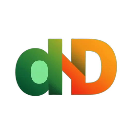 3d render, logo, green, orange transparent PNG cut-out