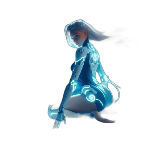 dress, robot, creature, staff transparent PNG cut-out