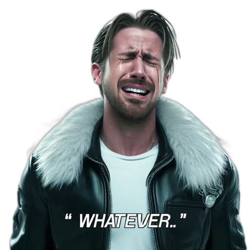 jacket, face, 3d render, neon lights transparent PNG cut-out