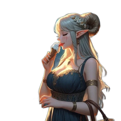dress, staff, sword, dragon transparent PNG cut-out