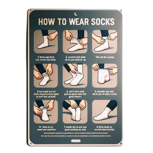 shoes, instructional, humor, poster transparent PNG cut-out